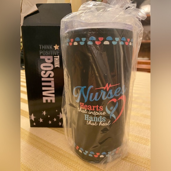 Nurses: Hearts That Inspire, Hands That Heal Black Teton Stainless-Steel Tumbler - Picture 1 of 3